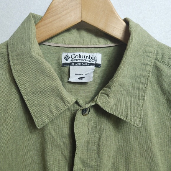 Vintage Columbia Sportswear Shirt Mens Large Green Short Sleeve Gorpcore AM7559 - Picture 3 of 9